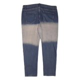 Blue Mens Slim Cotton Blend Denim Jeans W42 L31 Patch Detail Casual