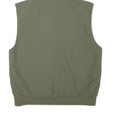 FILA Mens Green Sleeveless Zip Jacket L Polyester Blend Plain Hooded Casual