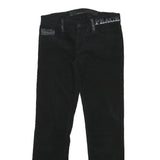 PEACE Womens Slim Black Cotton Blend Skinny Trousers W28 L27 Zip Casual