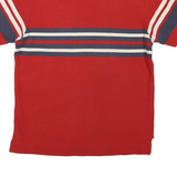 NAUTICA Mens Red Navy & Cream Striped Short Sleeve Polo Shirt S Cotton Classic