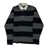 Charles River Apparel Striped Rugby Shirt - Large Black Cotton
