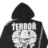 TERROR Mens Black Zip Hoodie S Skull Graphic Death Cant Stop Us