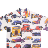 CUSTOM SHIRTS BY CAROL Mens White Cotton Short Sleeve Patterned Shirt M Vintage