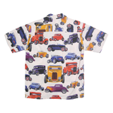 CUSTOM SHIRTS BY CAROL Mens White Cotton Short Sleeve Patterned Shirt M Vintage