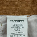 Carhartt Carpenter Trousers - 40W 30L Brown Cotton Blend