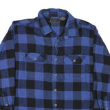 FIELD & STREAM Mens Blue & Black Check Shirt L Cotton Blend Classic Fit Button