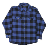 FIELD & STREAM Mens Blue & Black Check Shirt L Cotton Blend Classic Fit Button