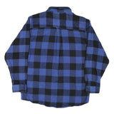 FIELD & STREAM Mens Blue & Black Check Shirt L Cotton Blend Classic Fit Button