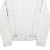 LEVI'S Mens White Cotton Denim Jacket S Button Plain Classic Casual