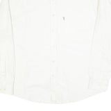 FILA Mens White Cotton Blend Shirt L Button Down Collar Long Sleeve Classic