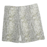 Womens Grey & Beige Snake Print Mini Cotton Blend Skirt Size S Stylish Summer