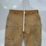 Carhartt Double Knee Carpenter Trousers - 40W 30L Beige Cotton