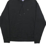 CHAMPION Mens Black Hoodie M Cotton Blend Pullover Casual Sportswear