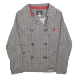 NEIGHBORHOOD Womens Grey Button Double Breasted Cotton Blend Jacket UK 14