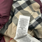 Age 14 Burberry Puffer - Large Burgundy Polyester