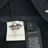 Harley Davidson Studded Hoodie - Large Black Cotton Blend
