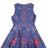 DERHY Womens Blue Floral Sleeveless Fit & Flare Woven Dress M Summer Smart