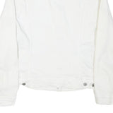 LEVI'S Womens White Button Cotton Blend Denim Jacket XL Plain Classic Casual