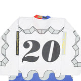 INTERHOCKEY Mens White Blue Red Hockey T-Shirt XL Long Sleeve V-Neck Sport
