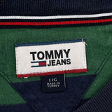 Tommy Jeans Striped T-Shirt - Large Green Cotton