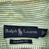 Ralph Lauren Striped Short Sleeve Shirt - Large White Cotton