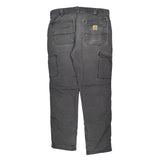 Carhartt Double Knee Cargo Trousers - 34W 32L Grey Cotton