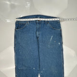 Dickies Double Knee Carpenter Jeans - 36W 31L Blue Cotton