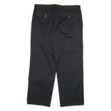 NAUTICA Mens Relaxed Black Cotton Blend Trousers W34 L27 Zip Closure