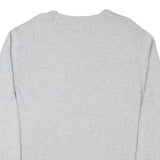 TOMMY HILFIGER Mens Grey Crew Neck Patterned Jumper Cotton Blend L Casual Wear