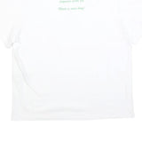 STELLA MCCARTNEY Womens White Graphic T-Shirt XS Short Sleeve Crew Neck Organic