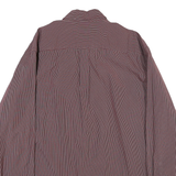 NAUTICA Mens Maroon & Navy Checked Cotton Blend Shirt L Button-Down Collar