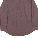 NAUTICA Mens Maroon & Navy Checked Cotton Blend Shirt L Button-Down Collar