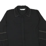 ZARA Womens Black Studded Shirt Long Sleeve Collared Top M Stylish Workwear