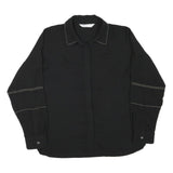ZARA Womens Black Studded Shirt Long Sleeve Collared Top M Stylish Workwear