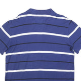 NAUTICA Mens Blue White Striped Short Sleeve Polo Shirt XL Cotton Blend Classic