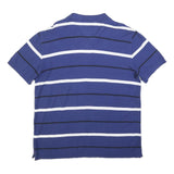 NAUTICA Mens Blue White Striped Short Sleeve Polo Shirt XL Cotton Blend Classic