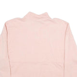 CHAMPION Womens Pink Quarter Zip Sweatshirt L Cotton Blend Pullover Casual