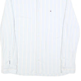 TOMMY HILFIGER Mens White & Cream Stripe Shirt 2XL Classic Button Down Cotton