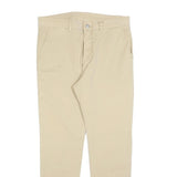 DIESEL Mens Cotton Blend Beige Slim Tapered Trousers W32 L30 Casual Zip Closure