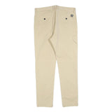 DIESEL Mens Cotton Blend Beige Slim Tapered Trousers W32 L30 Casual Zip Closure