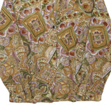 NEW FAST Womens Green Printed Long Sleeve Shirt L Vintage Inspired Pattern