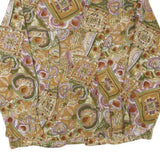 NEW FAST Womens Green Printed Long Sleeve Shirt L Vintage Inspired Pattern