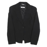 MARELLA Womens Black Wool Blend Blazer Jacket UK 10 Classic Tailored Button