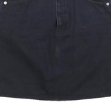 LEVI'S Womens Black Cotton Denim Mini Skirt XS Button Closure Pockets