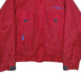 TOMMY HILFIGER Mens Red Nylon Jacket XL Windbreaker Zip Pocketed