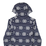 ROXY Womens Blue & White Patterned Full Zip Hoodie S Polyester Blend Casual