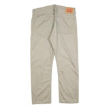 LEVI'S Mens Cotton Blend Beige Regular Straight Trousers W36 L28 Casual Zip