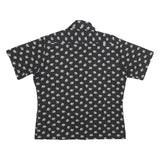 SEARS Mens Black Floral Print Short Sleeve Shirt L Retro Style Summer Casual