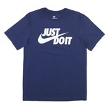 NIKE Mens Blue Just Do It Graphic T-Shirt S Short Sleeve Crew Neck Printed