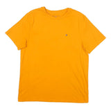 TOMMY HILFIGER Mens Yellow T-Shirt L Short Sleeve Crew Neck Classic Cotton Blend